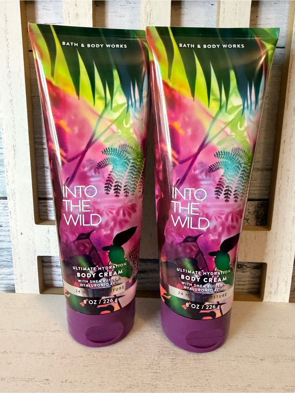 Bath & Body Works INTO THE WILD Lot X2 Body Cream Moisturizer Lotion 8oz Set New